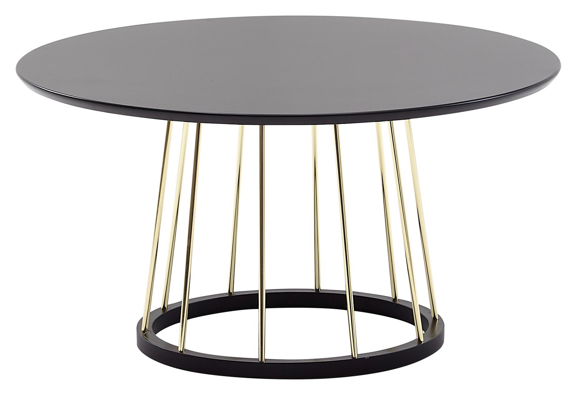 Klubska Miza Wl6.489 - zlate barve/črna, Moderno, kovina/leseni material (80/80/42cm) - MID.YOU