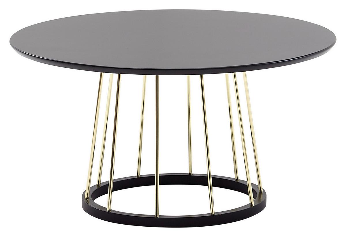 Klubska Miza Wl6.489 - zlate barve/črna, Moderno, kovina/leseni material (80/80/42cm) - MID.YOU