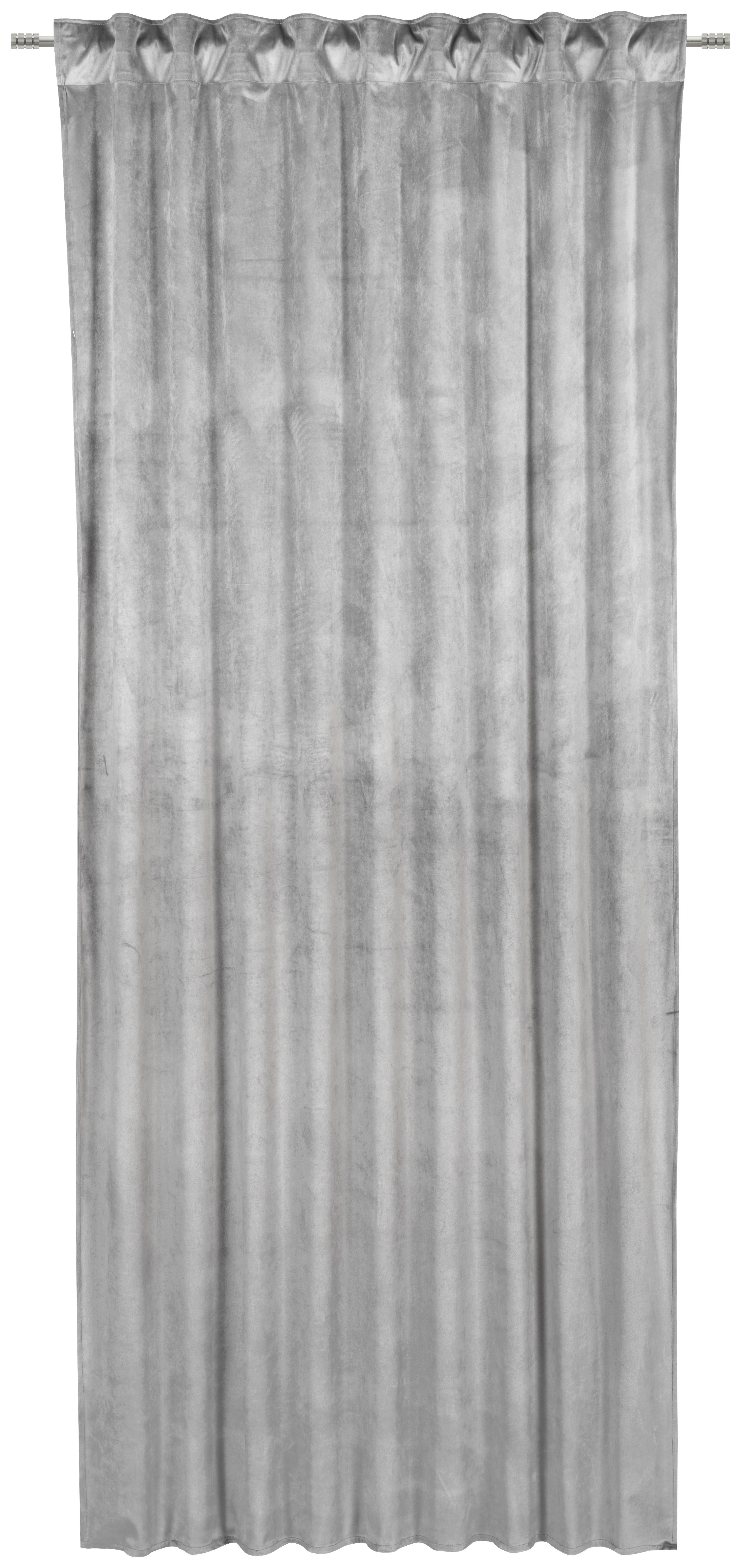 ZASŁONA GOTOWA PABLO - kolor srebrny, Basics, tkanina (135/245cm) - Esposa