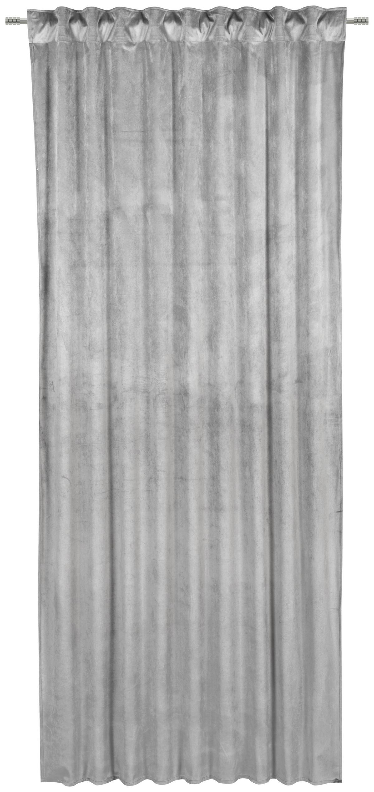 ZASŁONA GOTOWA PABLO - kolor srebrny, Basics, tkanina (135/245cm) - Esposa