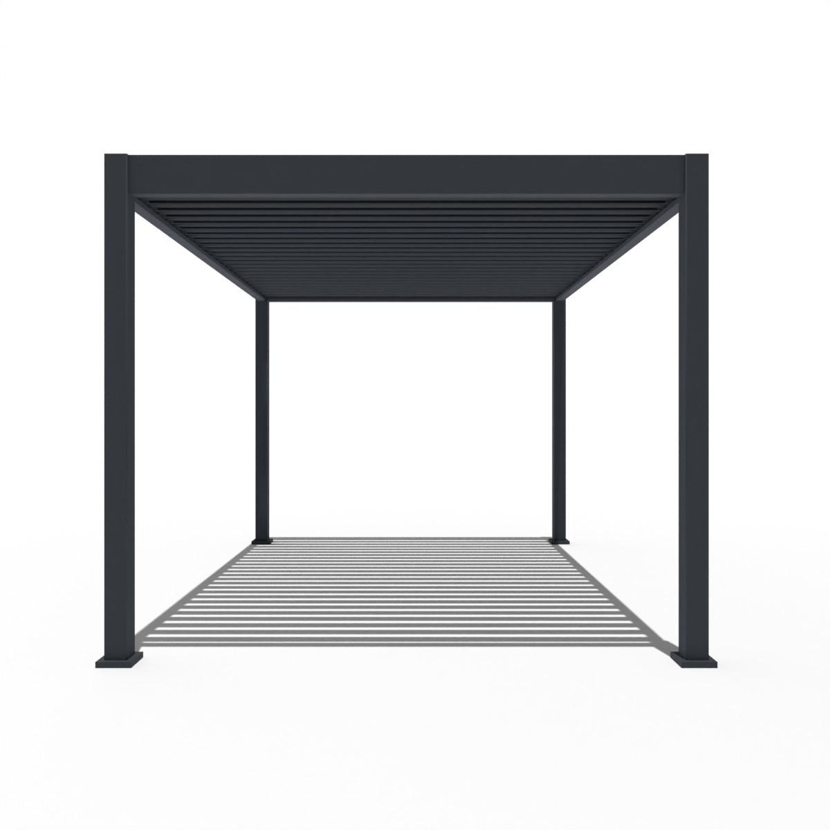 Pergola Deluxe ca. 300x400 cm Anthrazit Netzbetrieb inkl.LED - Anthrazit, Basics, Metall (400/255/300cm) - Gardenson