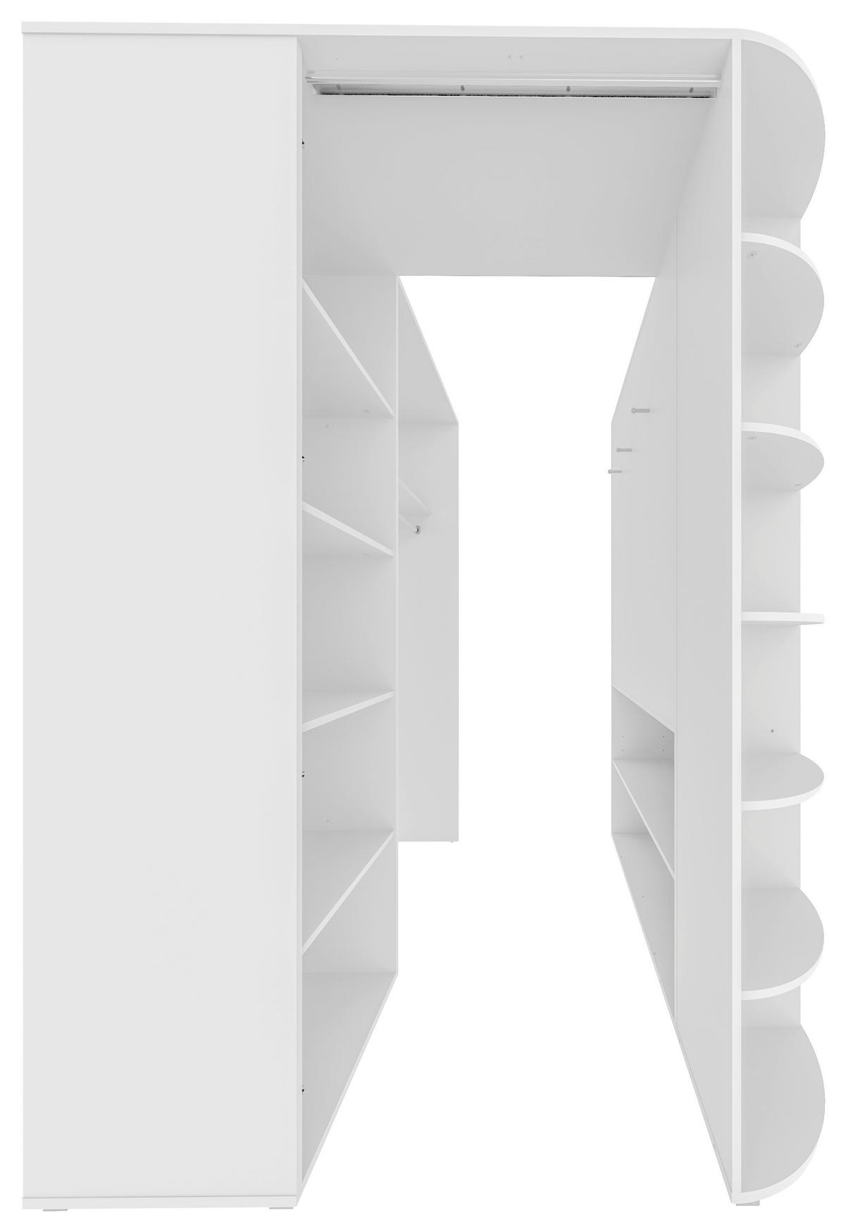 Eckschrank Young Grau/Weiß - Graphitfarben/Alufarben, KONVENTIONELL, Holzwerkstoff/Kunststoff (124/198/148cm) - Mömax