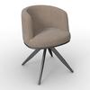 Armlehnstuhl Nela Braun Bouclé Drehbar Gepolstert - Schwarz/Braun, MODERN, Holz/Textil (62/77/62cm) - Bessagi Home