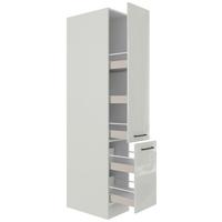 Apothekerschrank in Lichtgrau glänzend - Schwarz/Grau, MODERN, Holzwerkstoff/Metall (30/200/57cm) - FlexWell