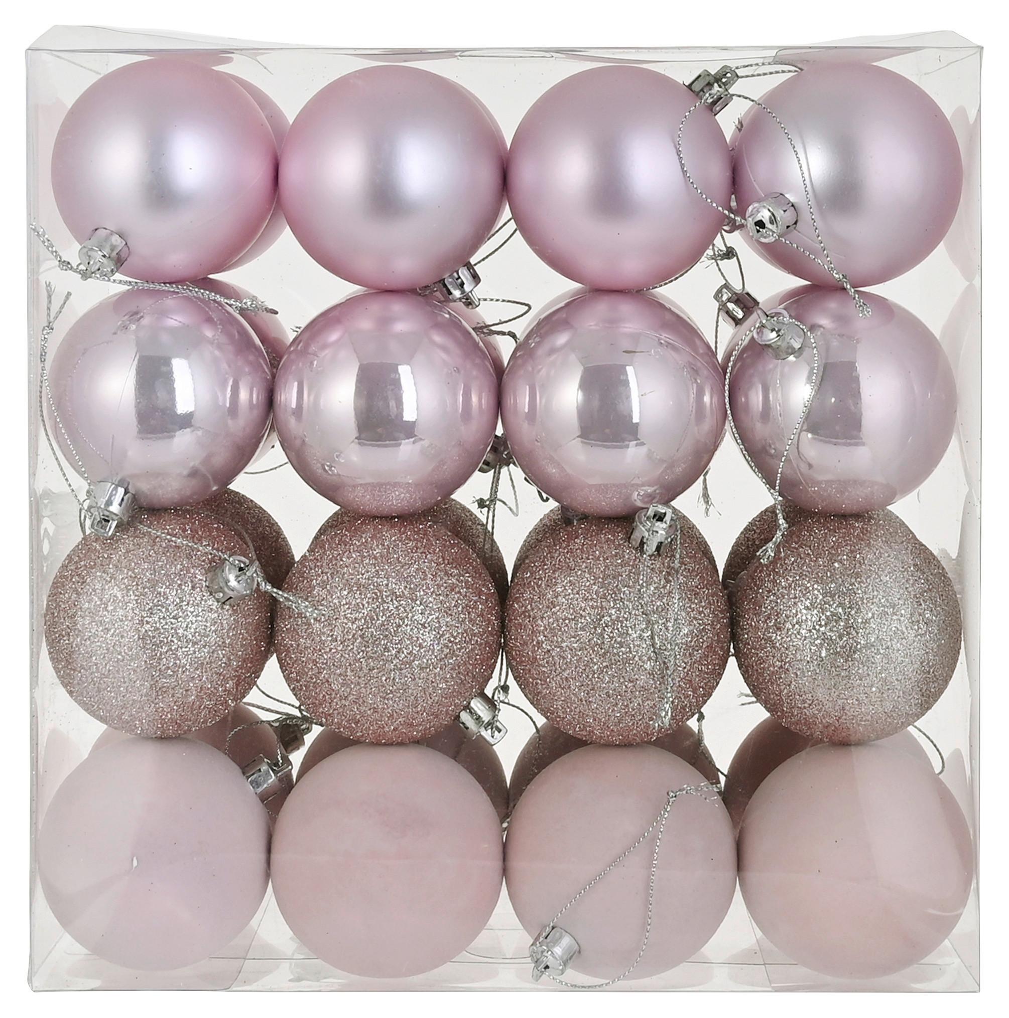 Christbaumkugel Pink 32 Stk. - Pink, Konventionell, Kunststoff (6cm) - Mömax
