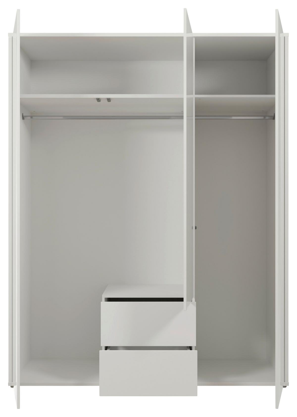 Omara S Klasičnimi Vrati Alice, Bela - bela/visoki sijaj, Trend, leseni material (169/214/60cm) - Carryhome