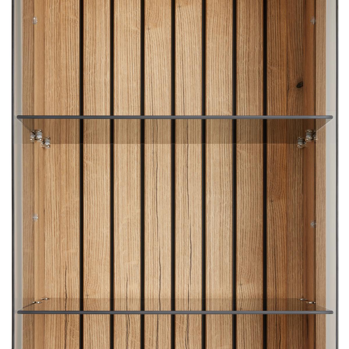 Vitrina Fortuna - antracit, Moderno, kovina/steklo (50/191/38cm) - Premium Living