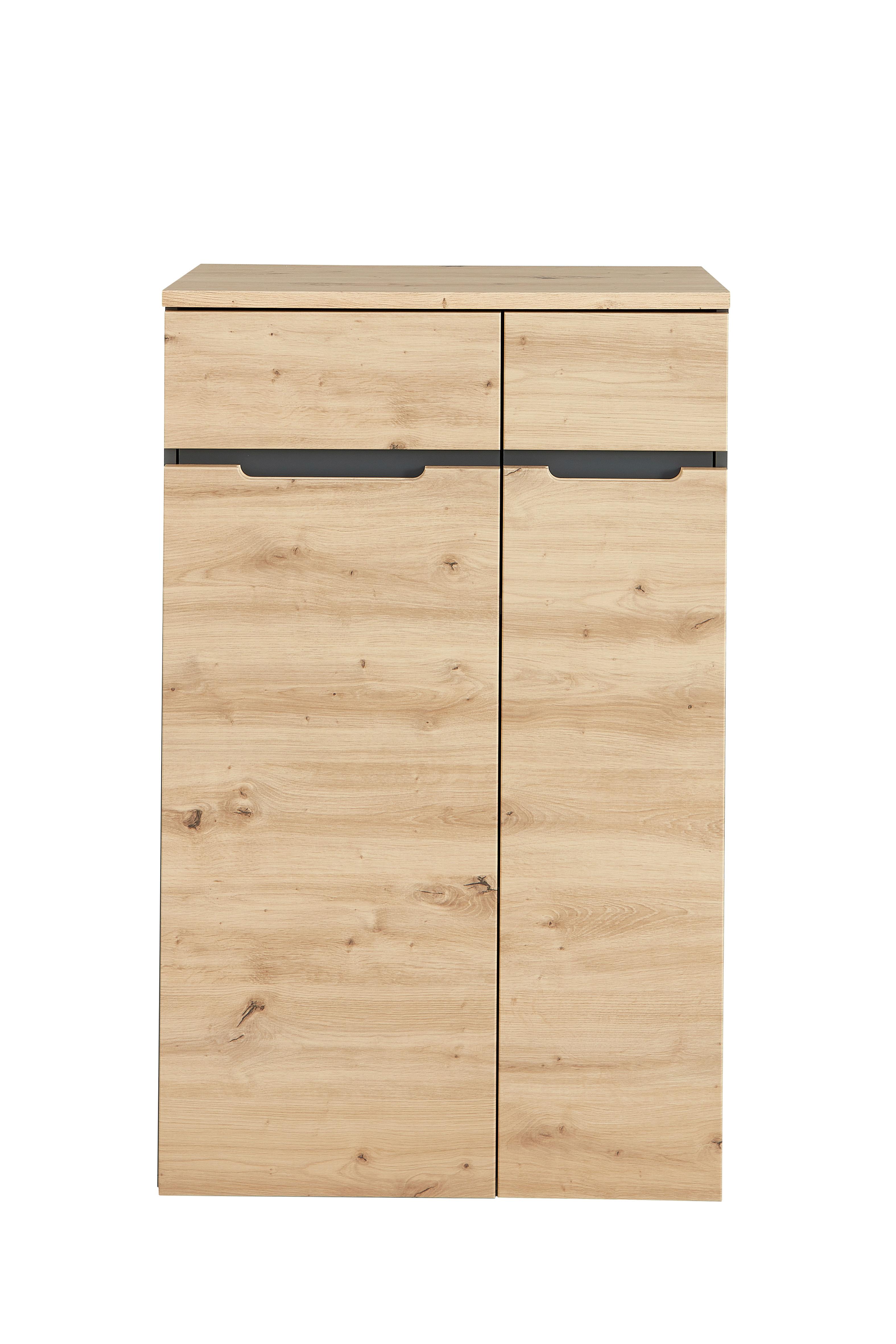 Regalkombination Memphis in Eiche Artisan/Graphitfarben - Graphitfarben/Eiche Artisan, Modern, Holzwerkstoff (75/122/38cm) - Premium Living