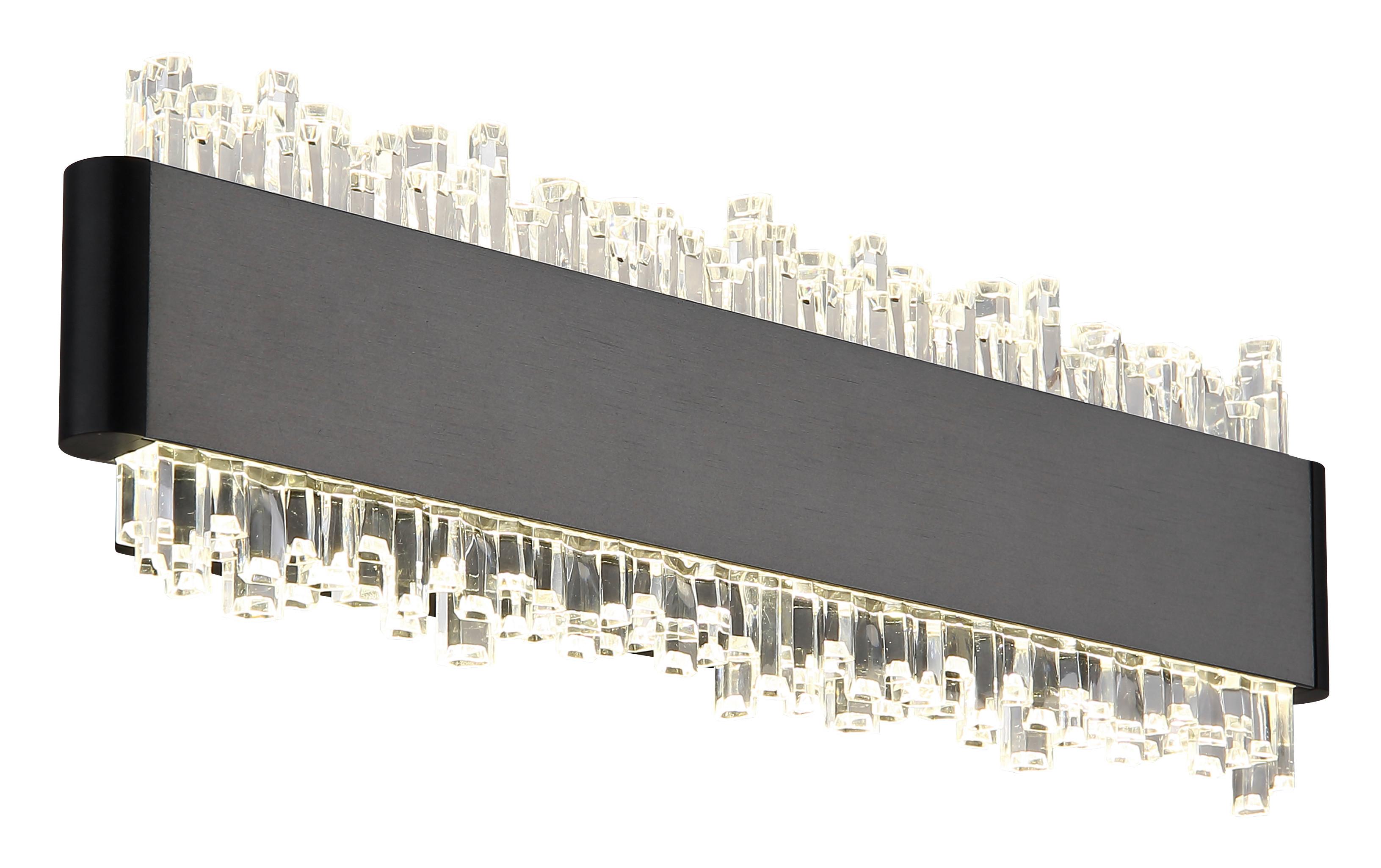 Led Zidna Svjetiljka Stalagmita - siva/prozirno, Design, metal/plastika (120/8/4cm) - Globo