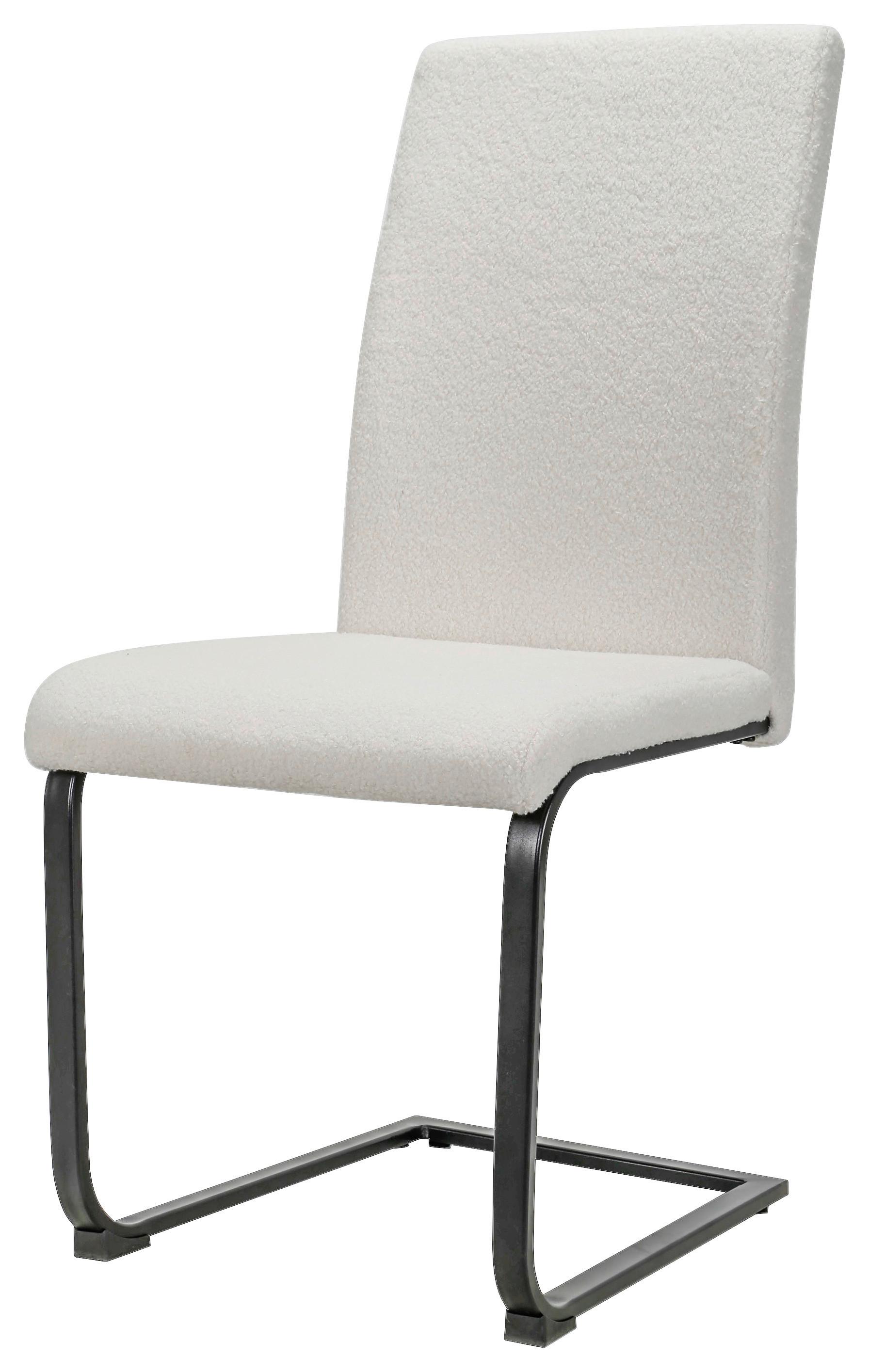Nihajni Stol Teddy, Bela, Pliš - črna/bela, Moderno, kovina/tekstil (48/99/60cm)
