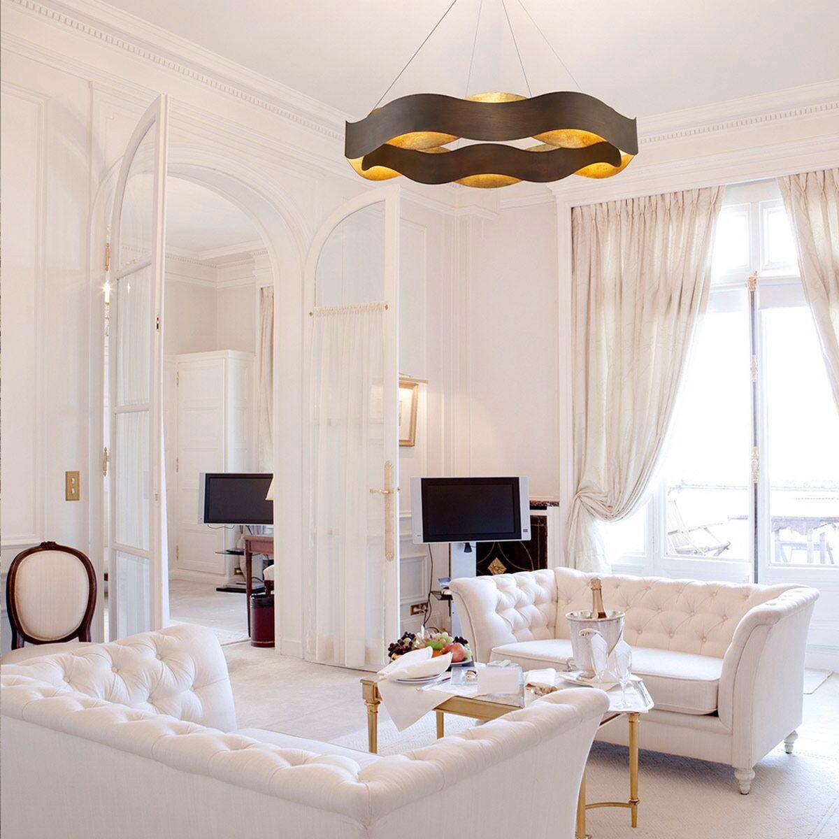 Csillár Qn-Vaughan-P-L-Brz-Gd - többszínű, Design, fém (85/45cm) - Elstead Lighting