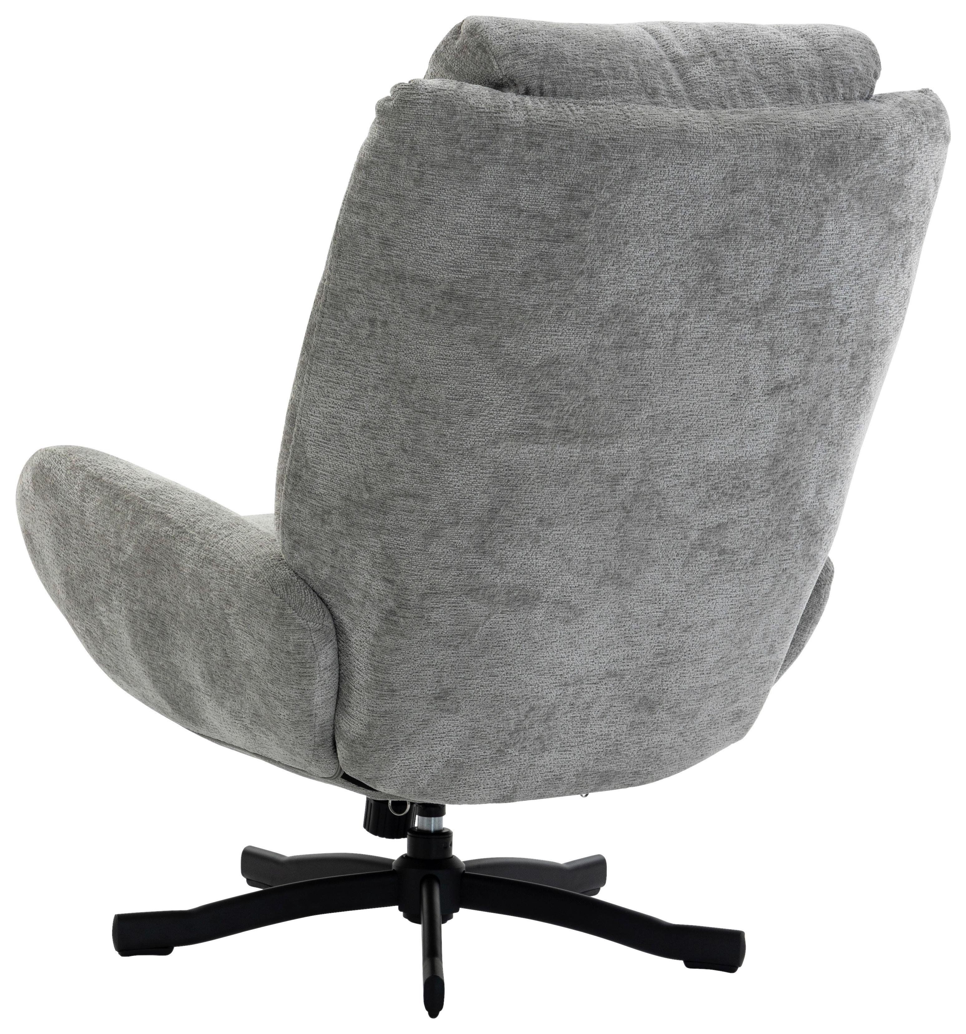 FÅTÖLJ NINA - ljusgrå/svart, Modern, metall/textil (72/96/87cm) - Bessagi Home