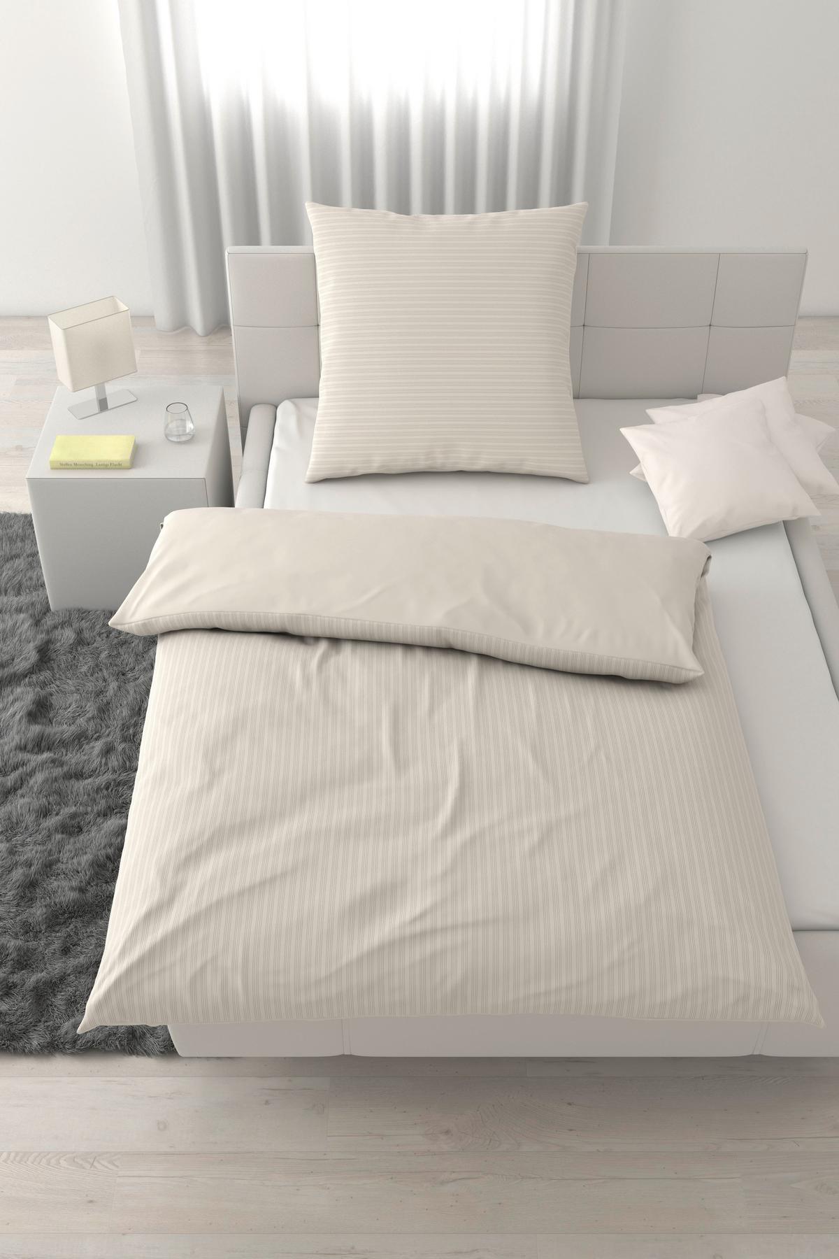 Bettwäsche Crinkle Beige ca. 135x200cm - Beige, Textil (135/200cm) - Mömax