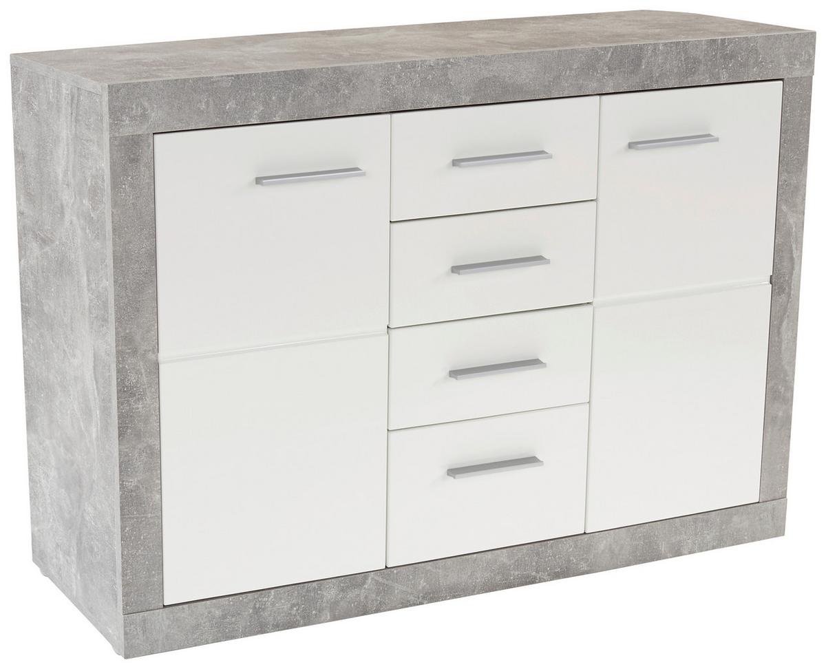 Servantă Malta - alb/gri, Modern, material pe bază de lemn (138/86/35cm) - Modern Living