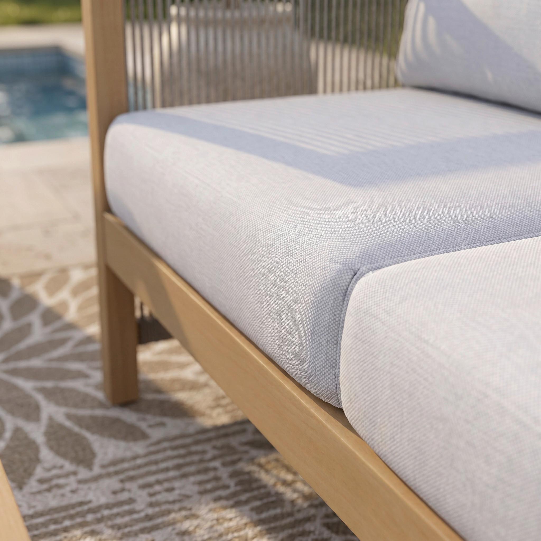 LOUNGEGRUPP EFFIE - ljusgrå, Modern, trä/textil (124/64,5/63,5cm) - Bessagi Garden