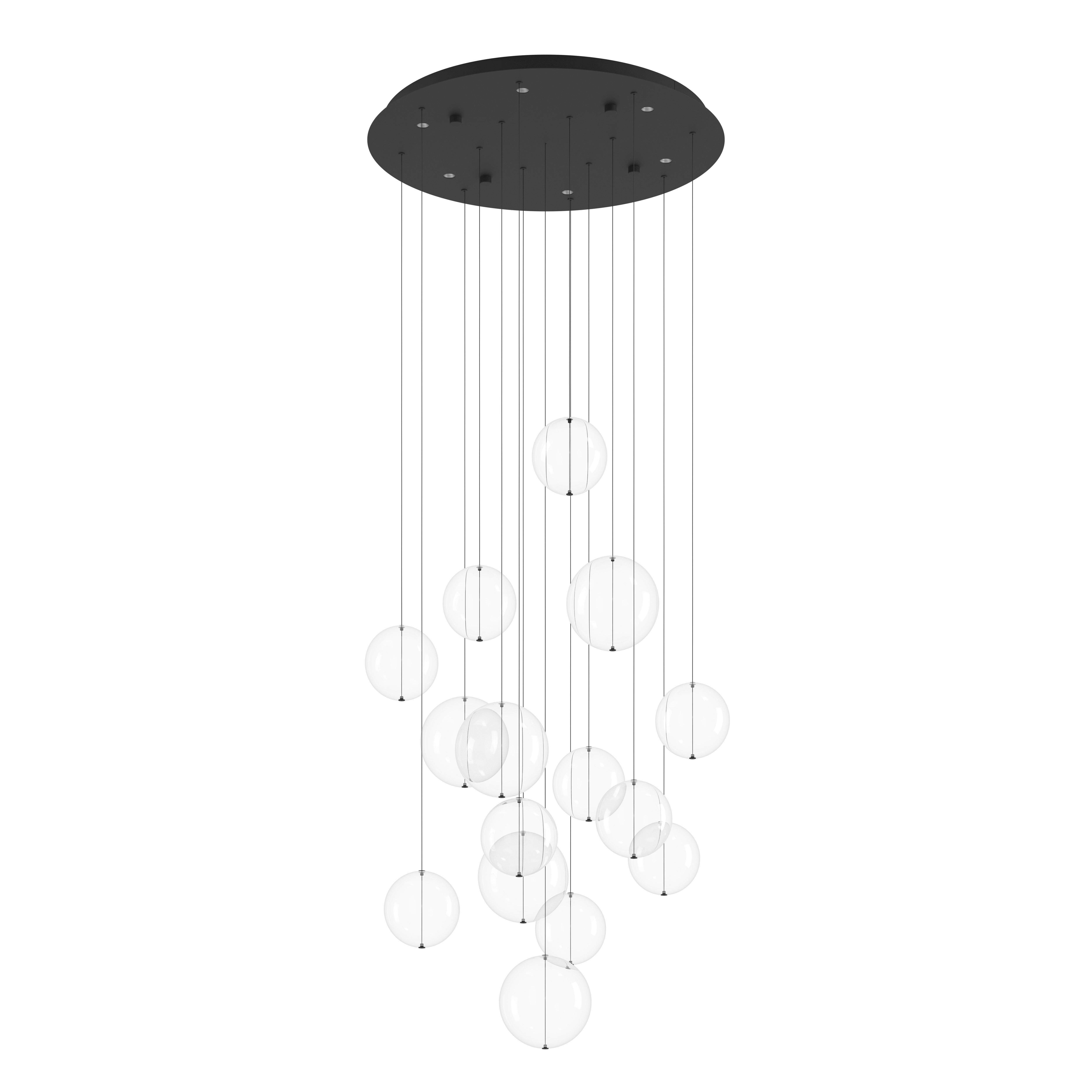 Hängeleuchte 390333 Espardello - Klar/Schwarz, Design, Glas/Metall (58/150cm) - Eglo