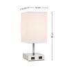 BORDSLAMPA ZIBOL - vit/nickelfärgad, Romantik / Lanthus, metall/textil (13/13/30cm) - Mömax