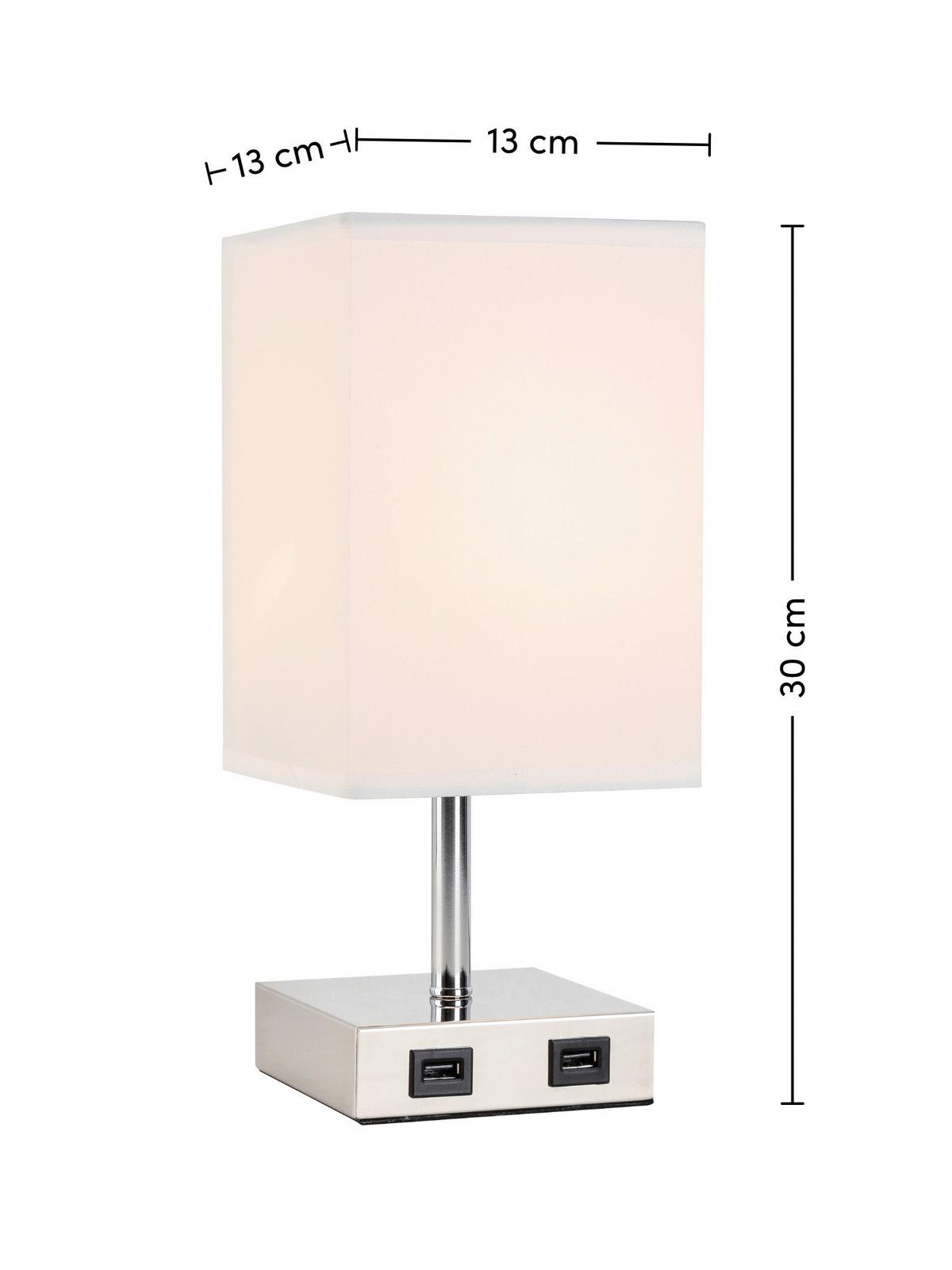 Tischleuchte Zibol max. 25 Watt - Weiss/Nickelfarben, Romantik / Landhaus, Textil/Metall (13/13/30cm) - Modern Living