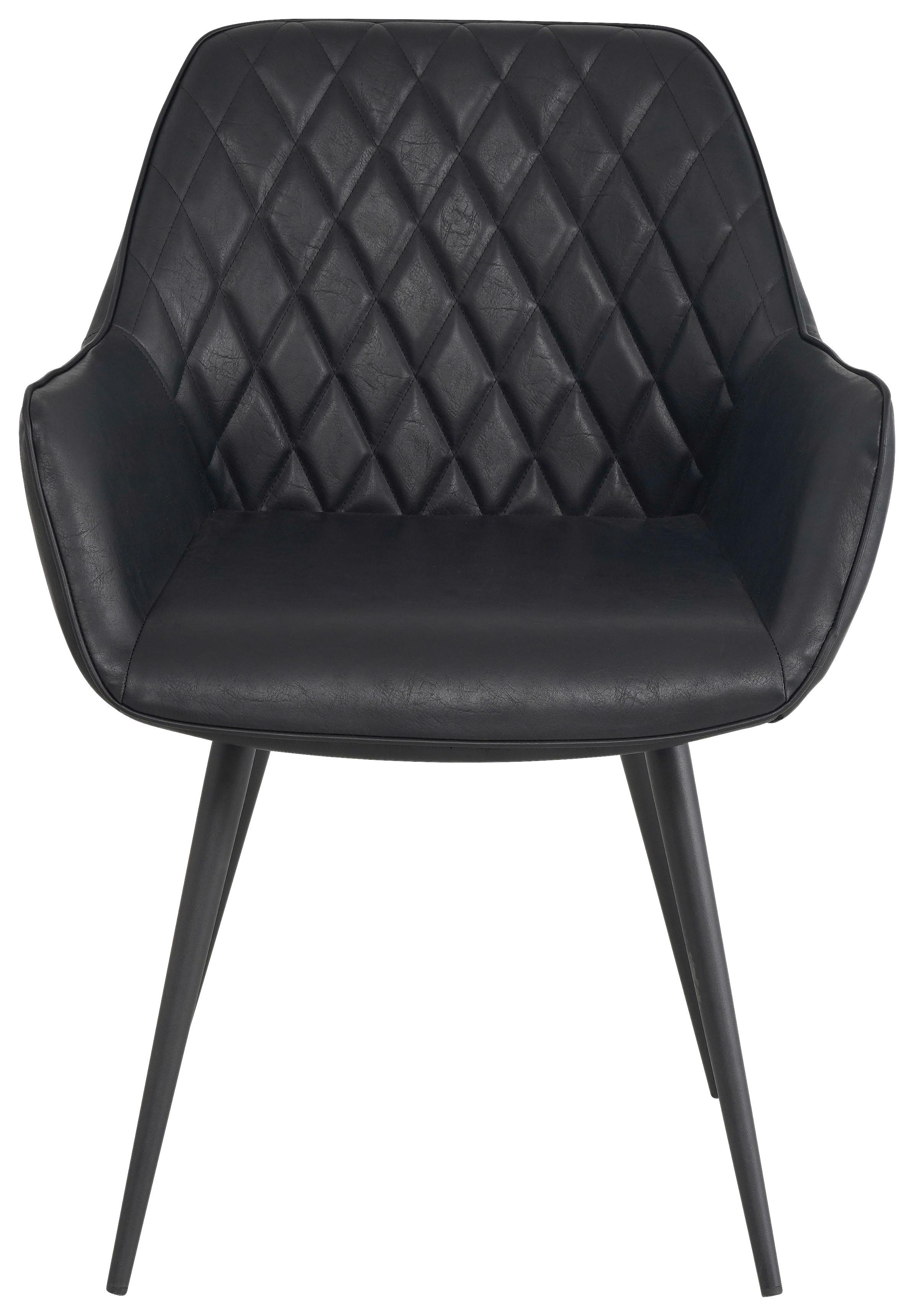 STUHL-SET COSE - Schwarz, KONVENTIONELL, Textil/Metall (62/83/60cm) - MID.YOU