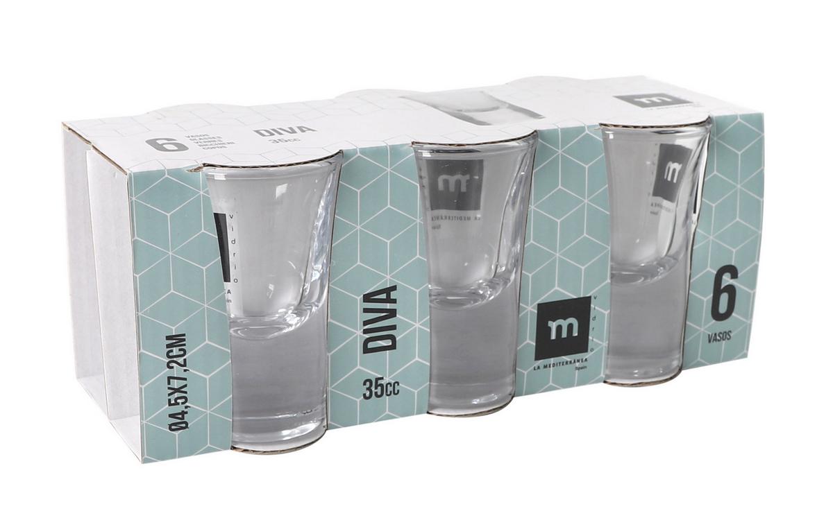 Set de pahare pentru shot 6/1 Diva, cca. 35 ml - Basics (4,5/7,2cm)