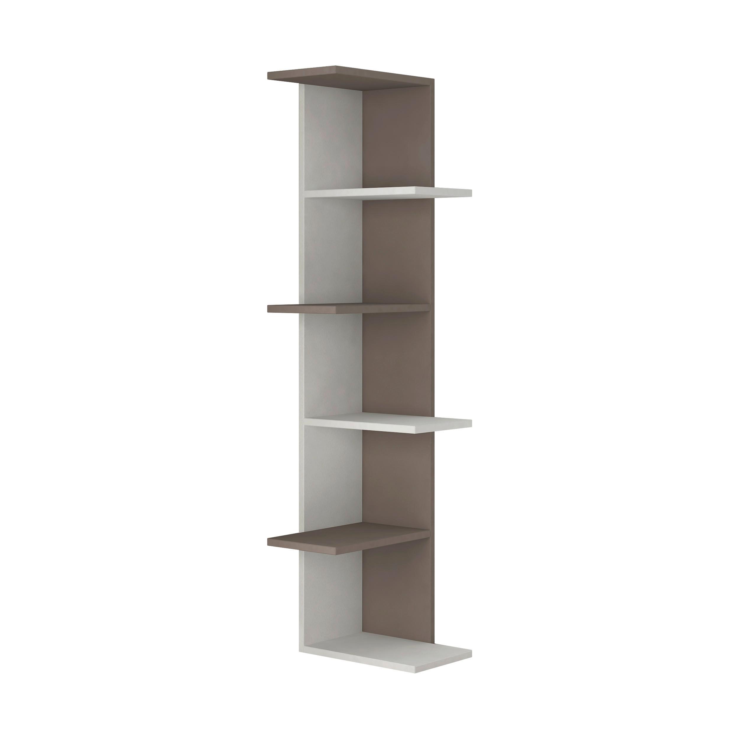 Bücherregal Saso ca. 37x141x24 cm Mokka/Weiß - Weiß/Mokka, Design, Holzwerkstoff (37/141/24cm) - Livetastic