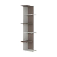 Bücherregal Saso ca. 37x141x24 cm Mokka/Weiß - Weiß/Mokka, Design, Holzwerkstoff (37/141/24cm) - Livetastic