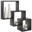Wandboard in Schwarz - Schwarz, MODERN, Holzwerkstoff (34/29/23/34/29/23/11/15/19cm) - MÖMAX modern living