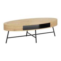 Couchtisch Emilia Eichefarben MDF - Eichefarben/Schwarz, MODERN, Metall (120/60/40cm) - Bessagi Home
