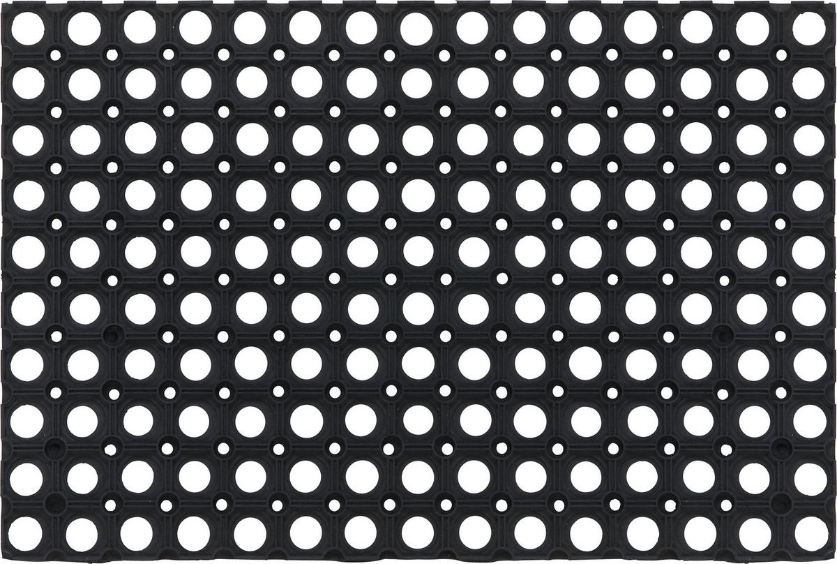 Fußmatte Ring Rubber Schwarz ca. 40x60cm - Schwarz, KONVENTIONELL, Kunststoff (40/60cm) - Mömax