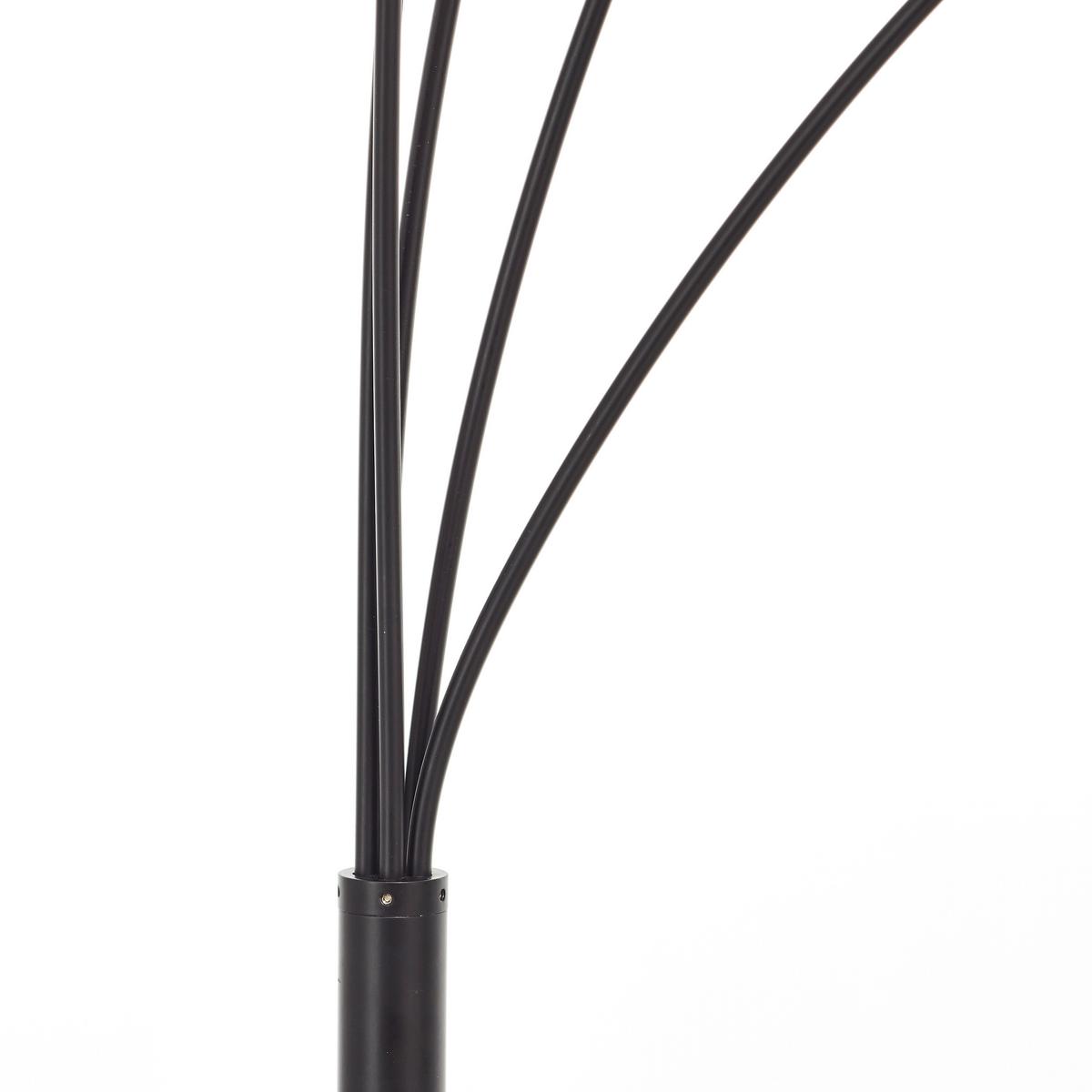 Bogenleuchte Glasini Schwarz max. 25 Watt - Schwarz/Grau, Design, Glas/Metall (200cm) - Brilliant