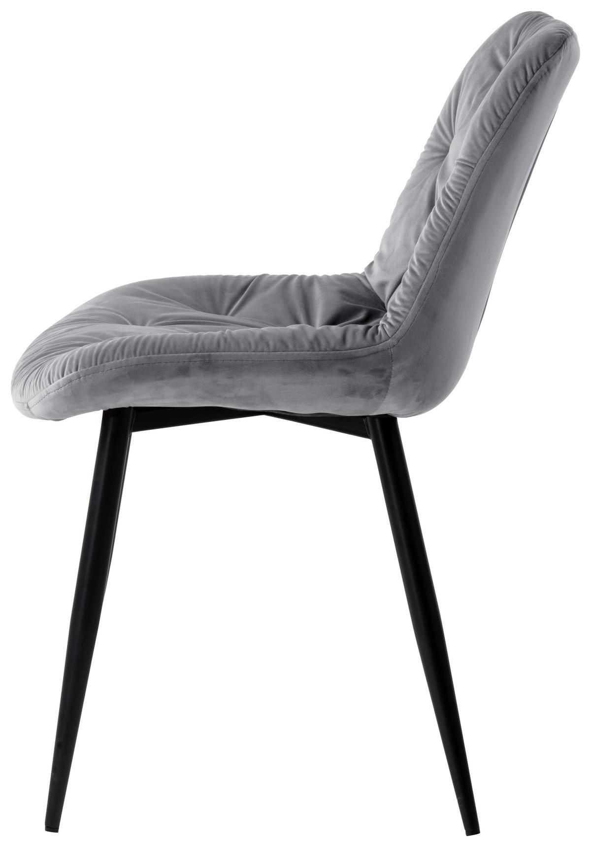 KRZESŁO LIVIA - czarny/szary, Modern, metal/drewno (51/86/61cm) - Mömax