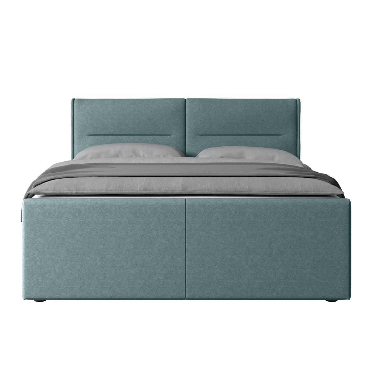 Boxspringbett Kyoto ca. 180x200 cm Blau - Blau, MODERN, Holz/Kunststoff (180/200cm) - MID.YOU