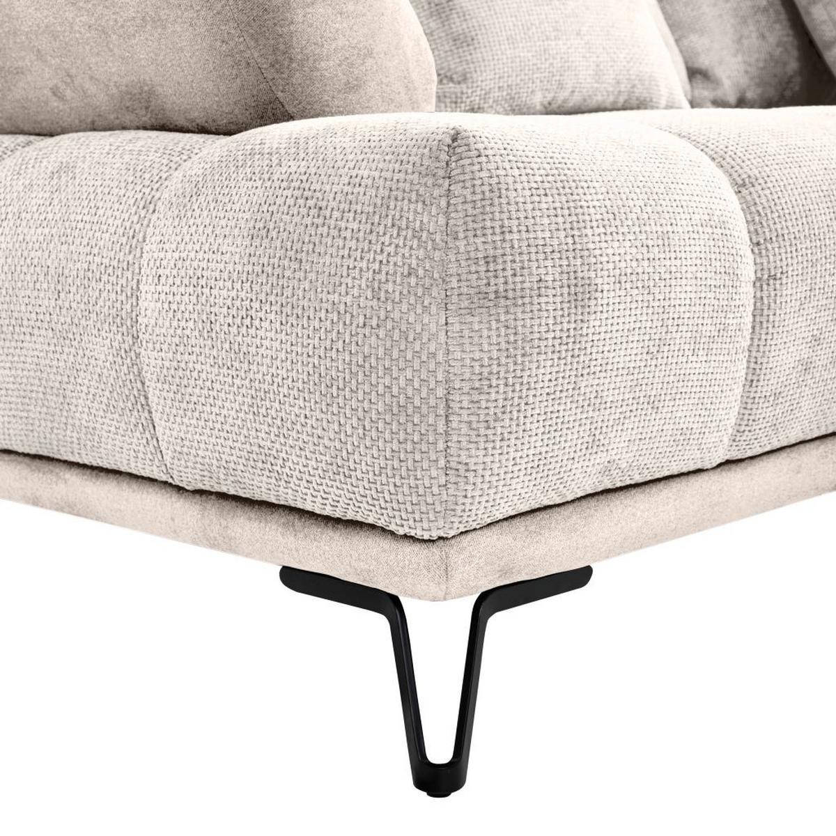 Kutna Garnitura Largo N - bež/crna, Moderno, tekstil/metal (262/184cm) - Modern Living