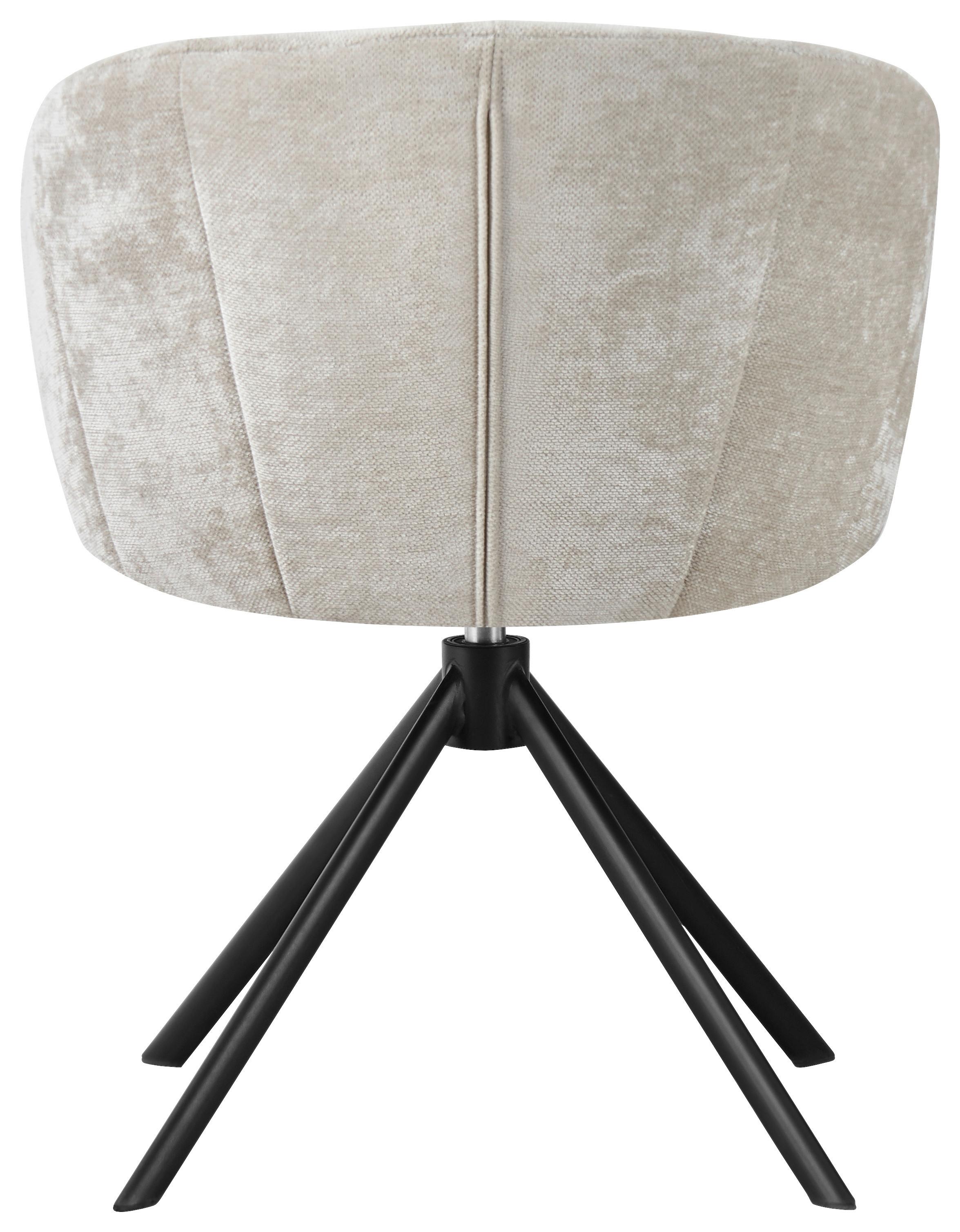 Scaun MARLY - bej/negru, Design, metal/textil (59/78/63cm) - Premium Living