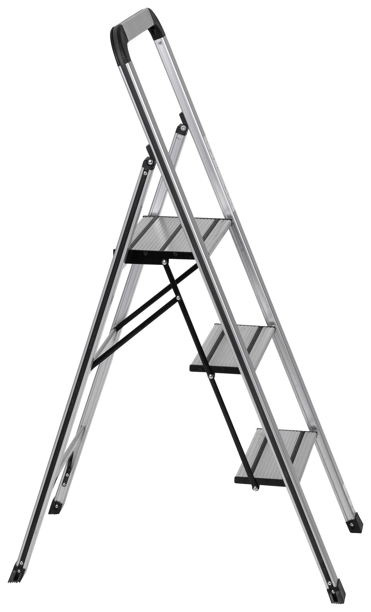 Zložljiva Lestev Solid V, Aluminij - barve aluminija, Basics, kovina (42/128/5cm) - MID.YOU