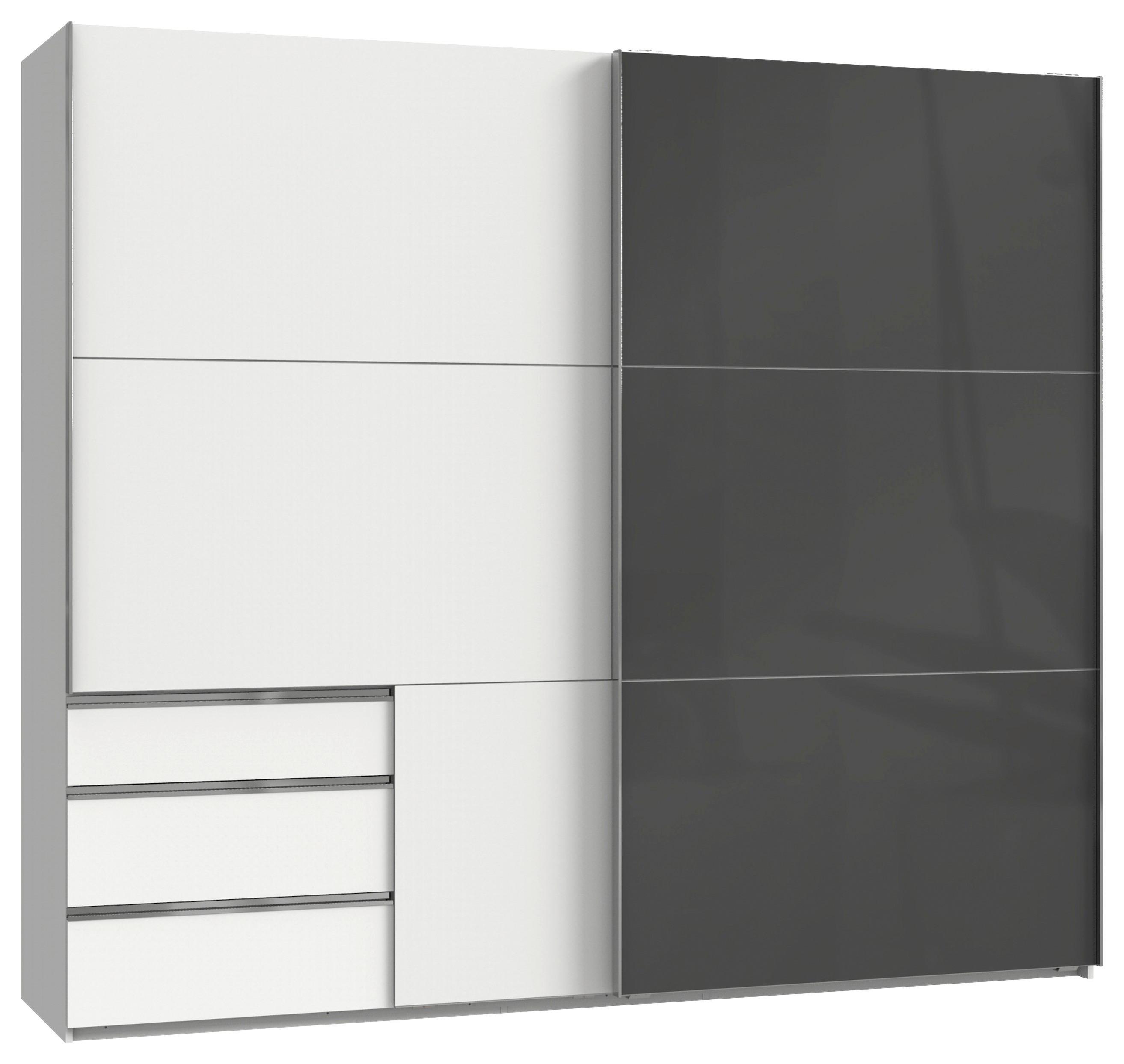 Ormar S Kliznim Vratima Level 36c - bijela/siva, Moderno, drvni materijal (250/216/65cm) - Modern Living