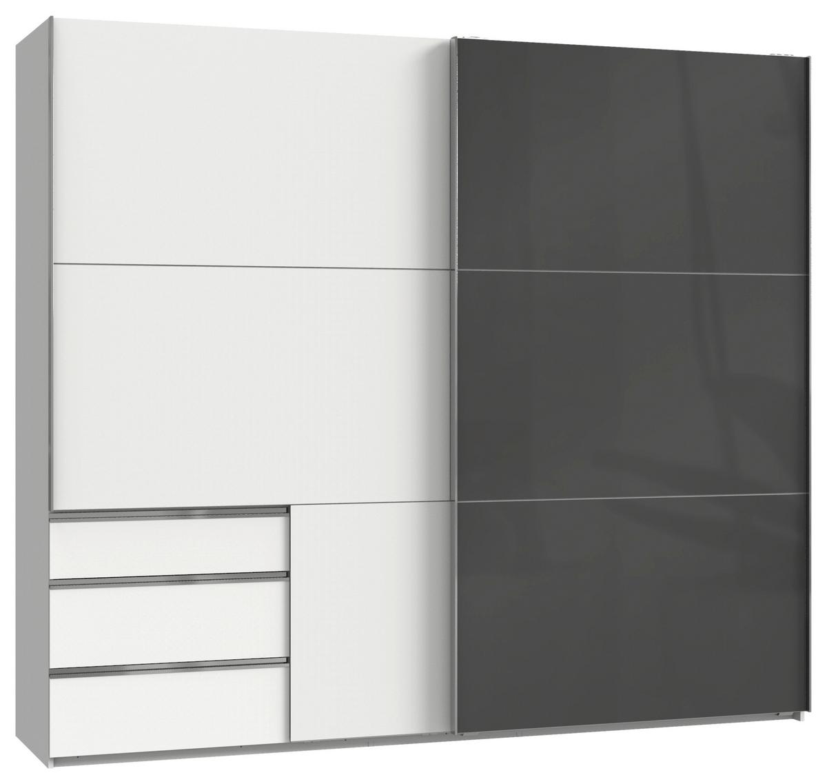 Ormar S Kliznim Vratima Level 36c - bijela/siva, Moderno, drvni materijal (250/216/65cm) - Modern Living