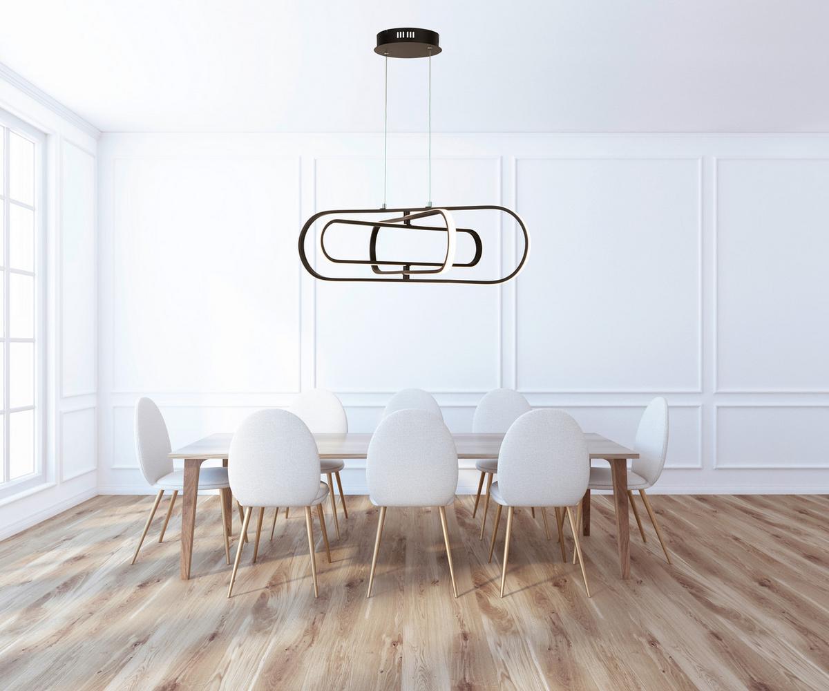 LED Függeszték Clip 61775bk - fekete/fehér, Design, műanyag/fém (120/80/74,5cm)