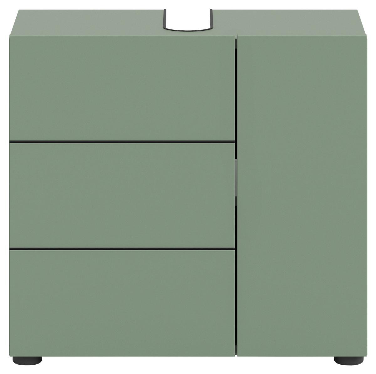 Waschbeckenunterschrank Vira ca. 60x57 cm Grün - Schwarz/Grün, MODERN, Holzwerkstoff/Kunststoff (60/57/34cm) - MID.YOU