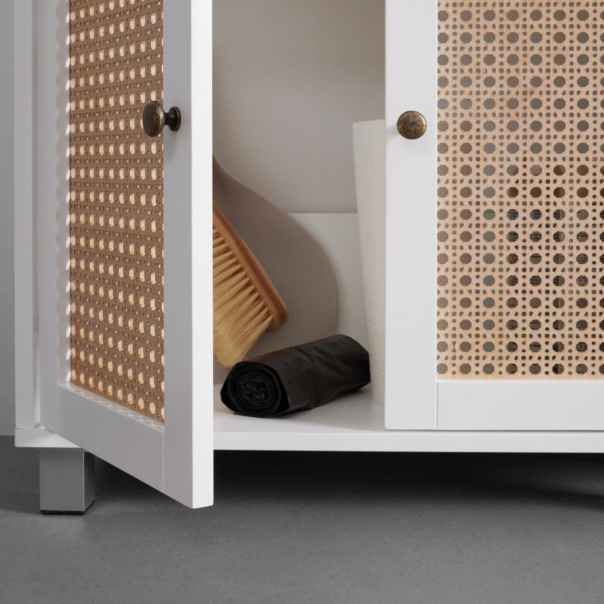 Waschbeckenunterschrank Lisa Natur/Weiß ca. 60x59x30 cm - Naturfarben/Weiß, MODERN, Holzwerkstoff/Kunststoff (60/59/30cm) - Bessagi Home