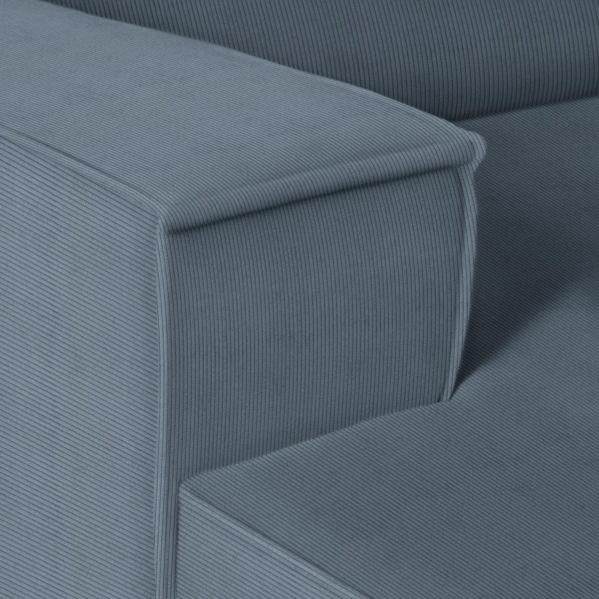 Wohnlandschaft Loft Blaugrau - Blaugrau/Schwarz, MODERN, Kunststoff/Textil (172/75/265cm) - Mömax