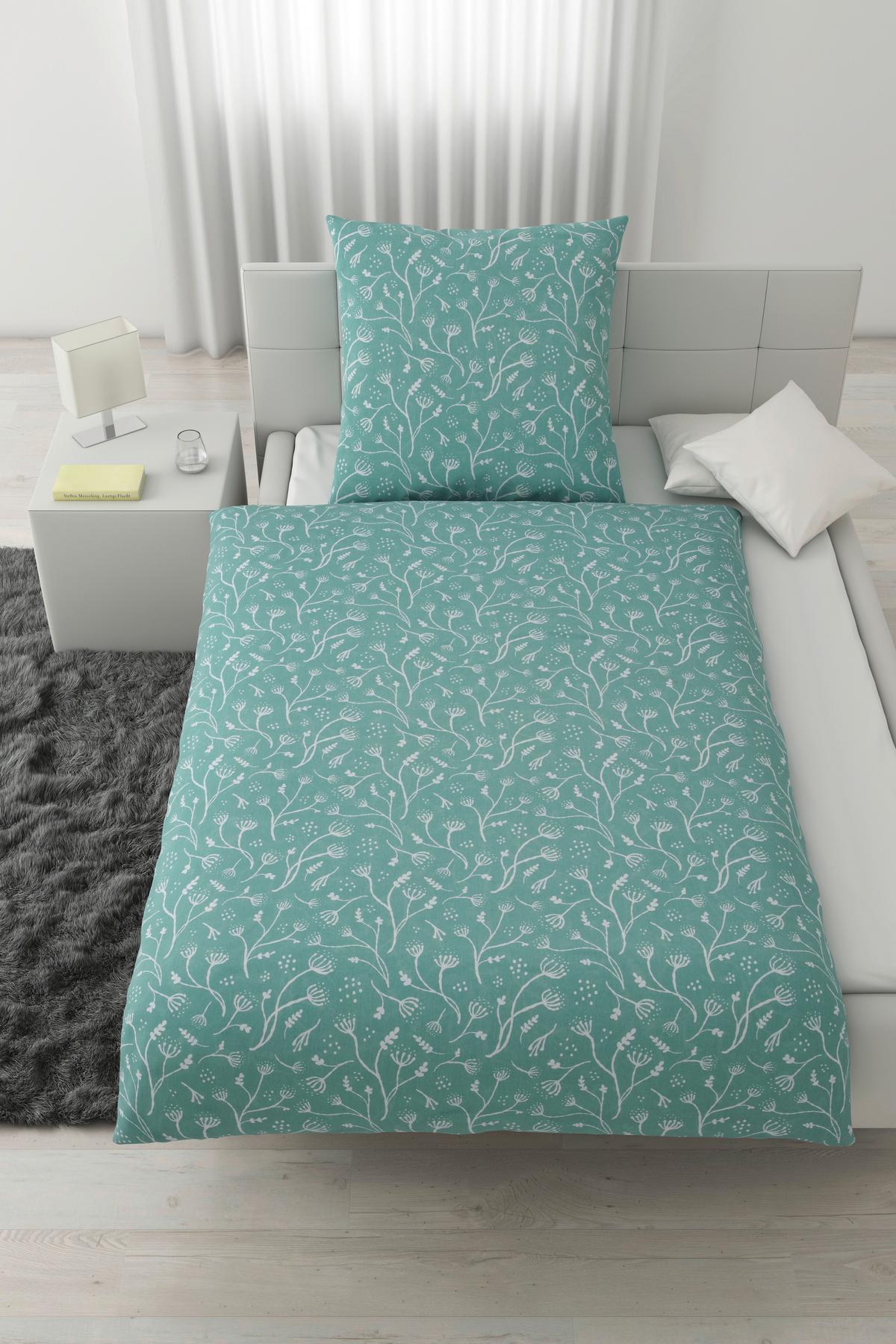 Bettwäsche Frida Grün ca. 135x200cm - Grün, KONVENTIONELL, Textil (135/200cm) - Modern Living