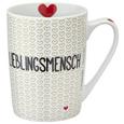 Kaffeebecher Lieblingsmensch ca. 250ml - Schwarz/Weiß, KONVENTIONELL, Keramik (7,5/10cm) Kaffeebecher Lieblingsmensch ca. 250ml - Schwarz/Weiß, KONVENTIONELL, Keramik (7,5/10cm)