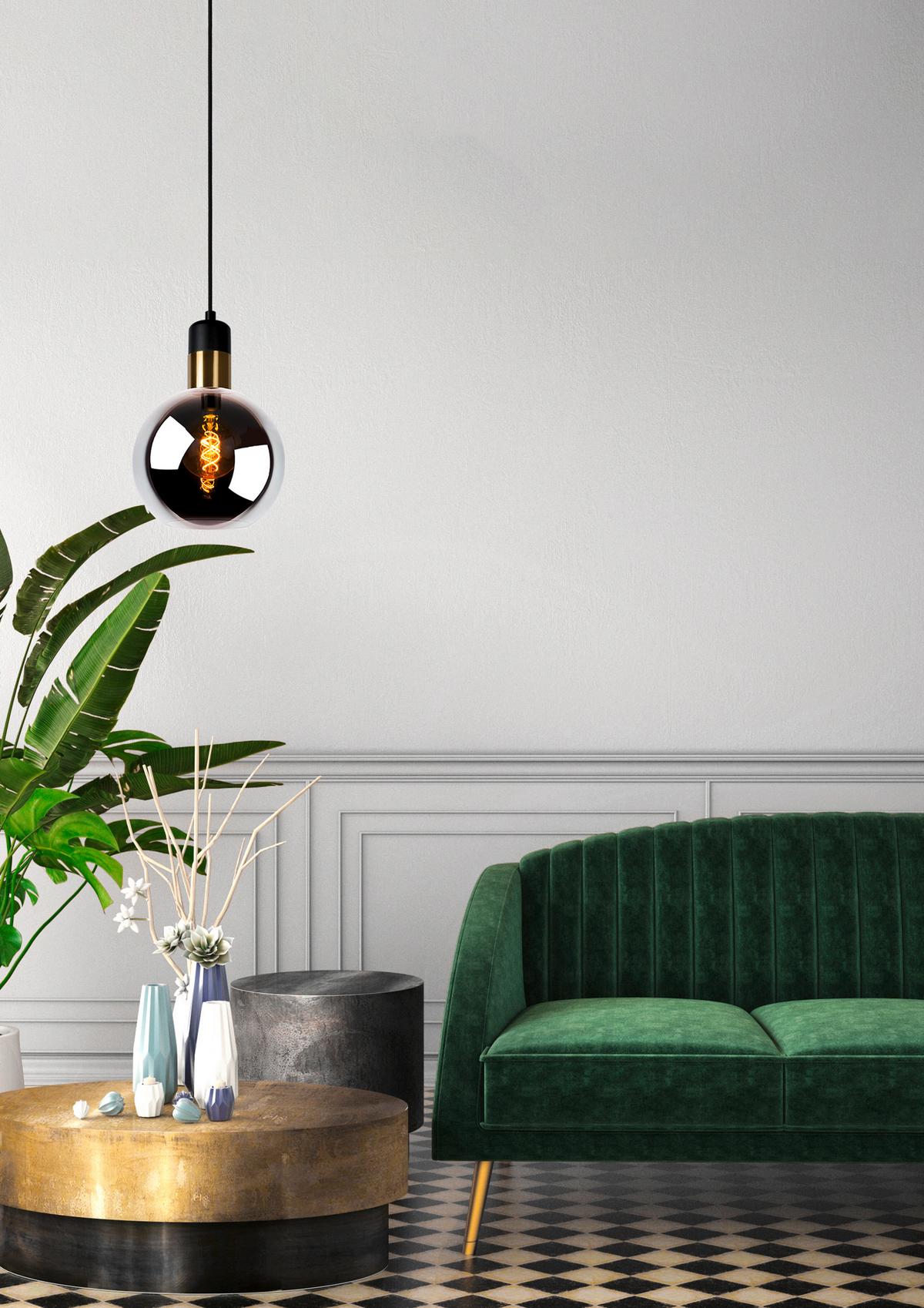LAMPA WISZĄCA 34438/20/65 JULIUS - jasnoszary, Design, szkło (20/150cm) - Lucide