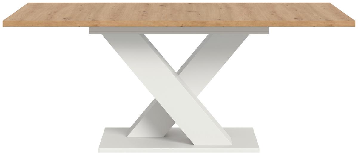 Ausziehtisch Marlon Eiche Artisan ca. 150-190x90x/76 cm - Eiche Artisan/Weiß, KONVENTIONELL, Holzwerkstoff (150-190/90/76cm) - MID.YOU