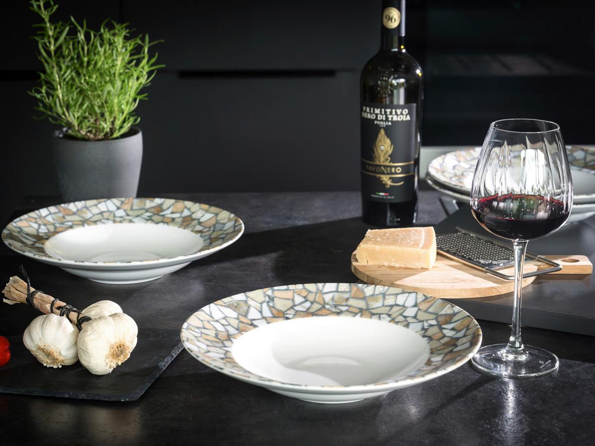 Set Krožnikov Za Testenine Stone Siena, 4-Delni - bela/bež, Basics, keramika (27cm) - Creatable