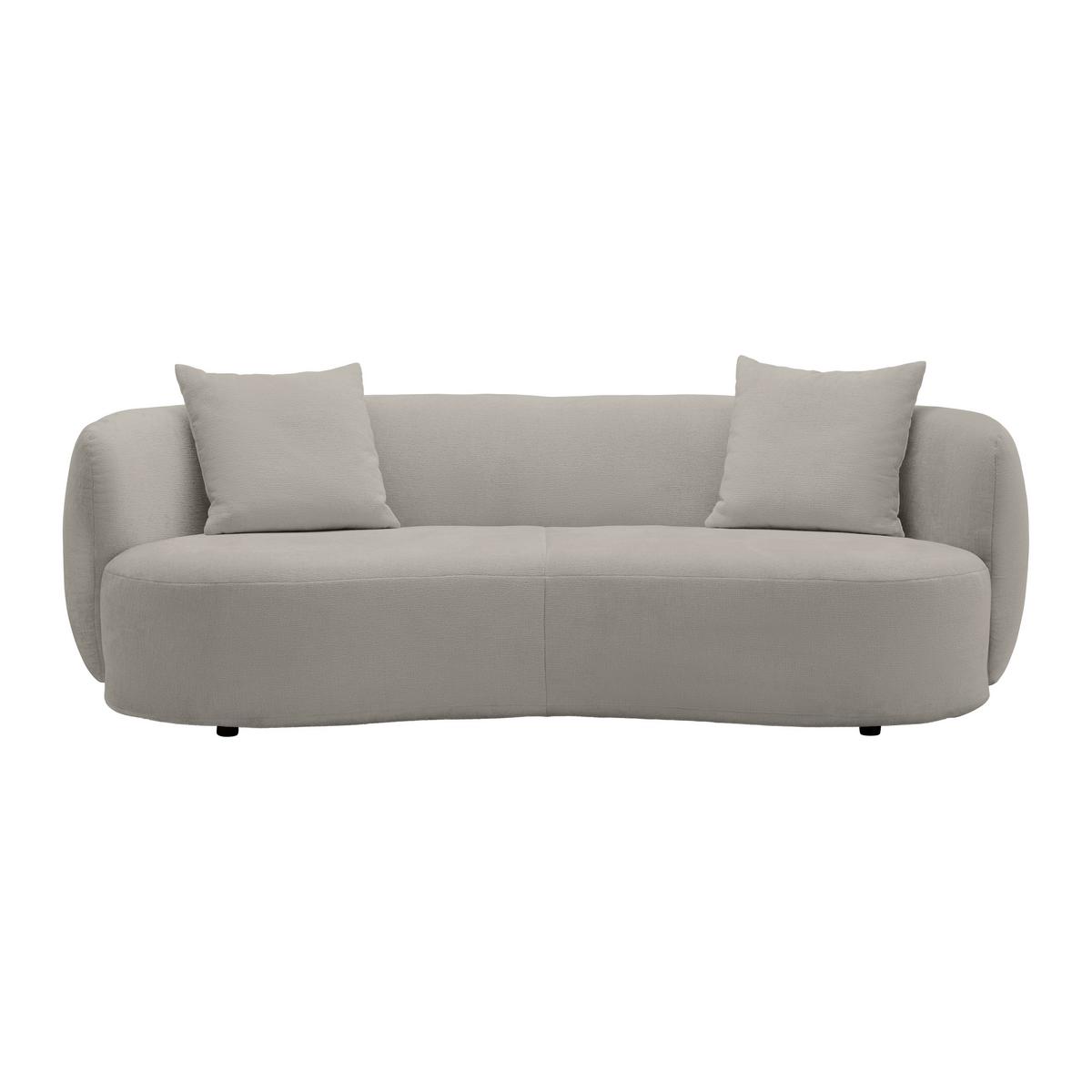 Bigsofa Runde Form, Inkl. 2 Kissen - Schwarz/Braun, Modern, Kunststoff/Textil (235/72/110cm) - Premium Living
