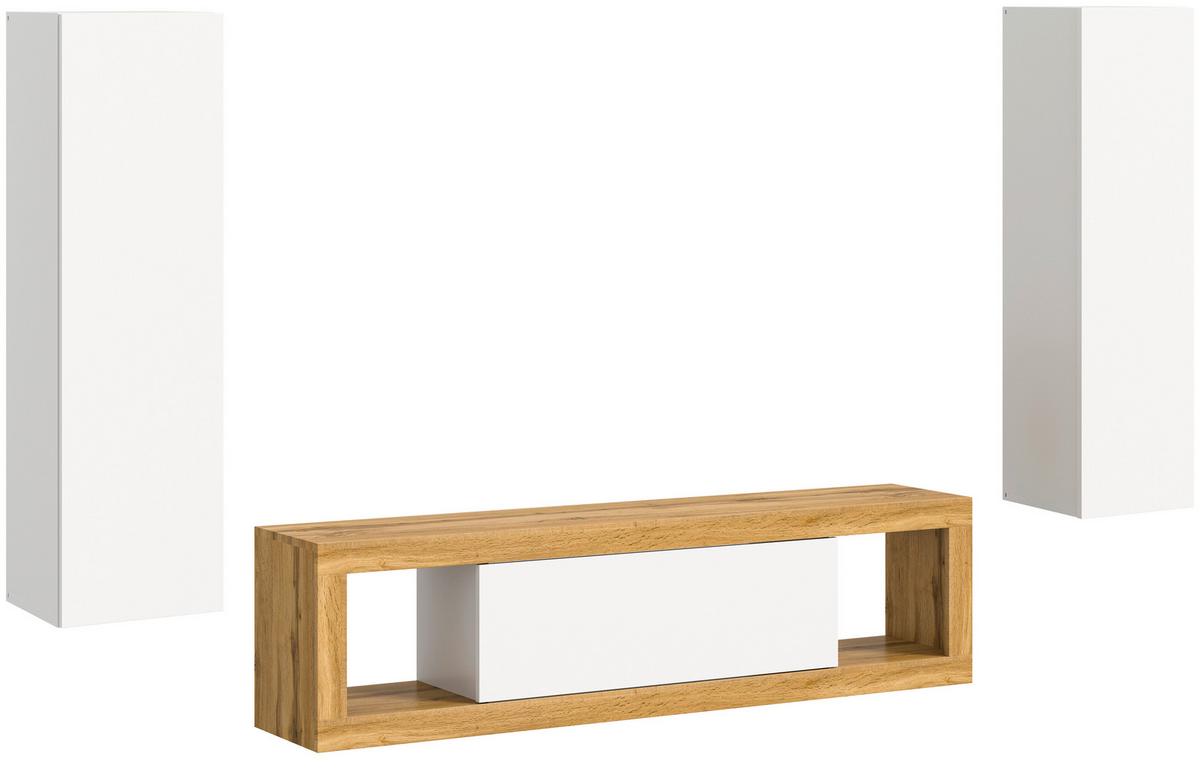Ansamblu mobilier camera de zi TANGO - stejar Wotan, Design, material pe bază de lemn (240/135/30cm) - Modern Living