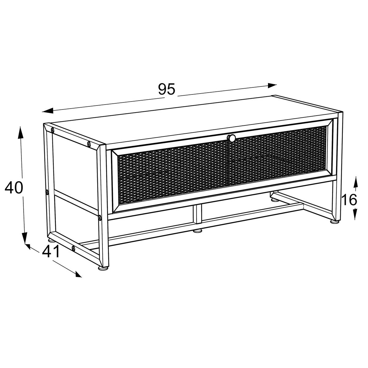 ŁAWKA Z PÓŁKĄ NA BUTY MELA - biały, Modern, metal/drewno (95/40/41cm) - P & B
