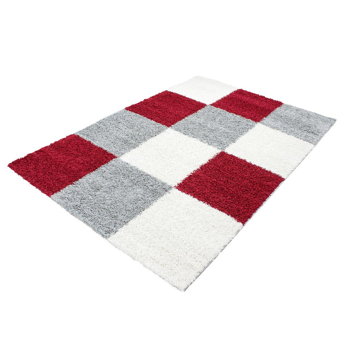 Hochflorteppich Life Rot ca. 120x170cm - Rot/Hellgrau, KONVENTIONELL, Textil (120/170cm) - Novel